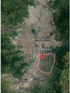 An outline of El Poblado, the safest part of Medellin