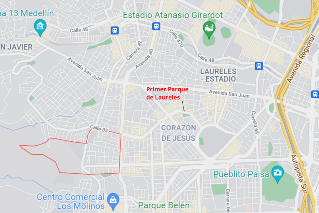 the death occurred in Laureles, Medellin