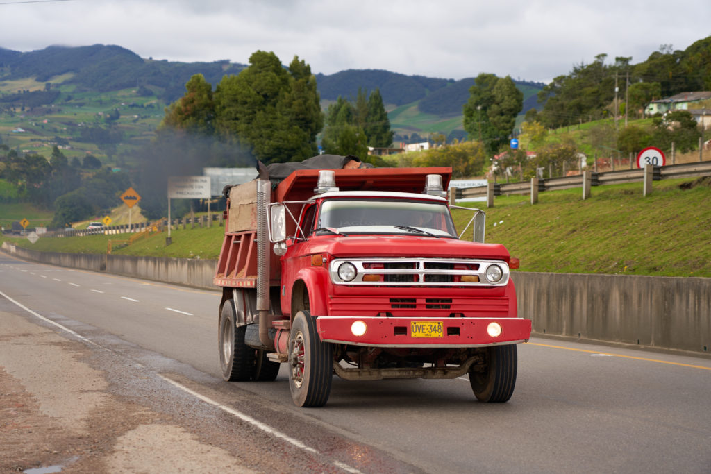 Old Colombian trucks love to dump thick, billowing smoke