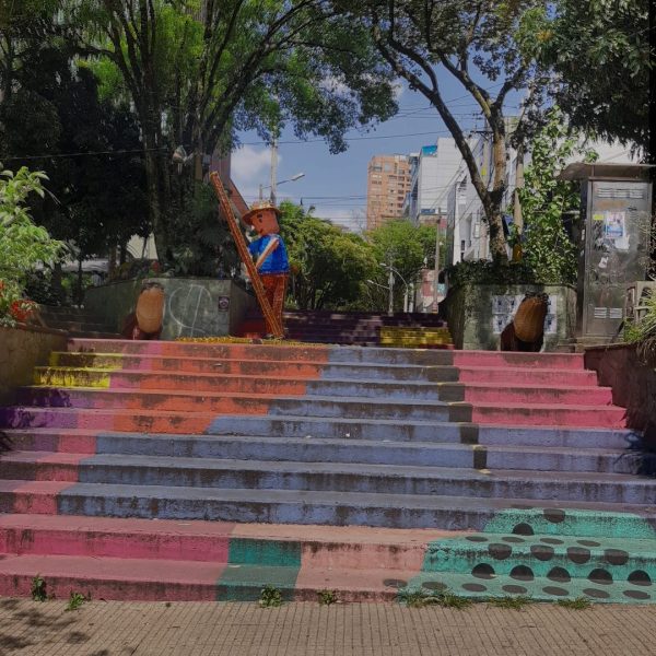 The colourful stairs leading to Parque Lleras